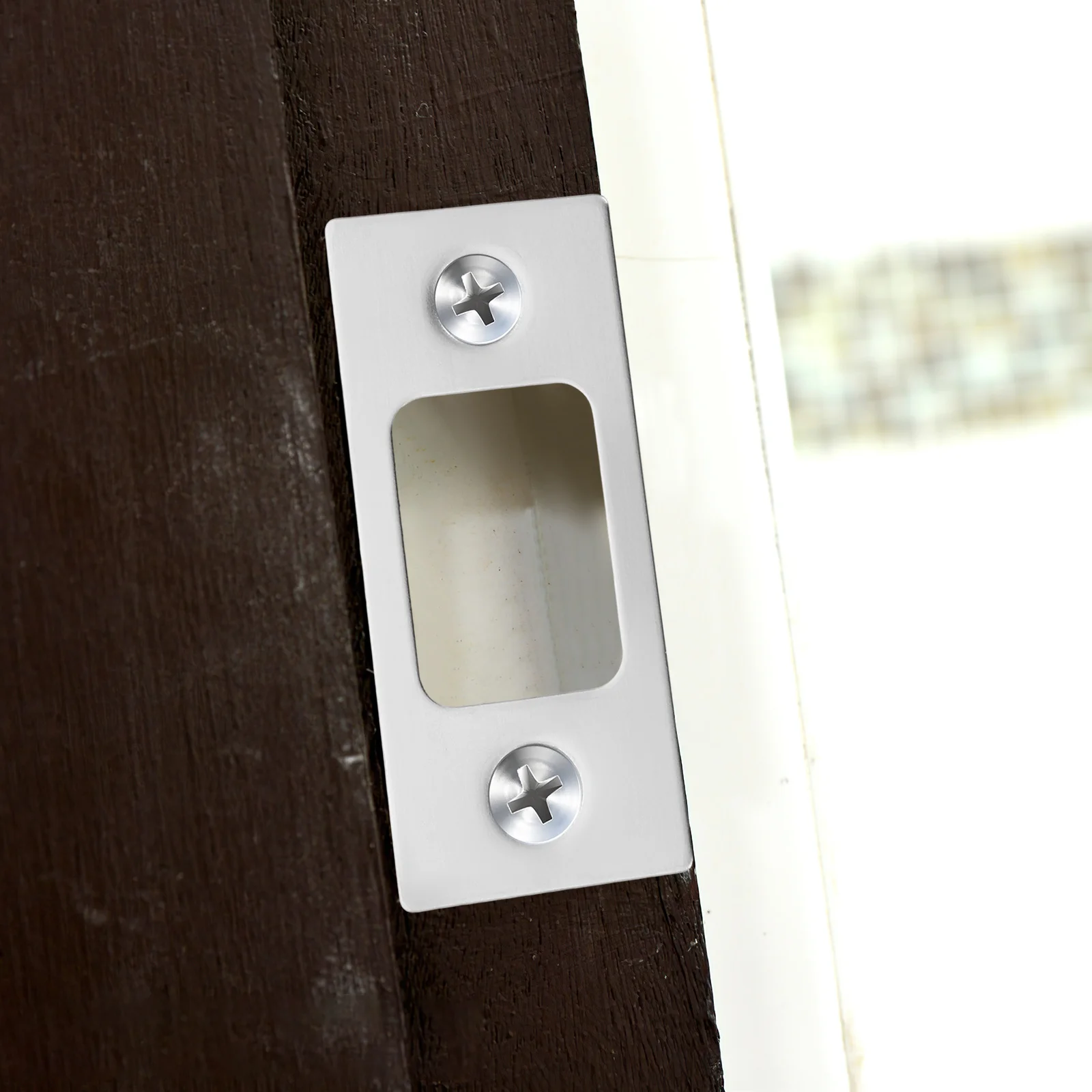 2 Buah Pelat Pengaman Deadbolt Aksesori Penguat Pintu Baja Tahan Karat Pelat Pengaman Deadbolt Tahan Lama Mudah Dipasang