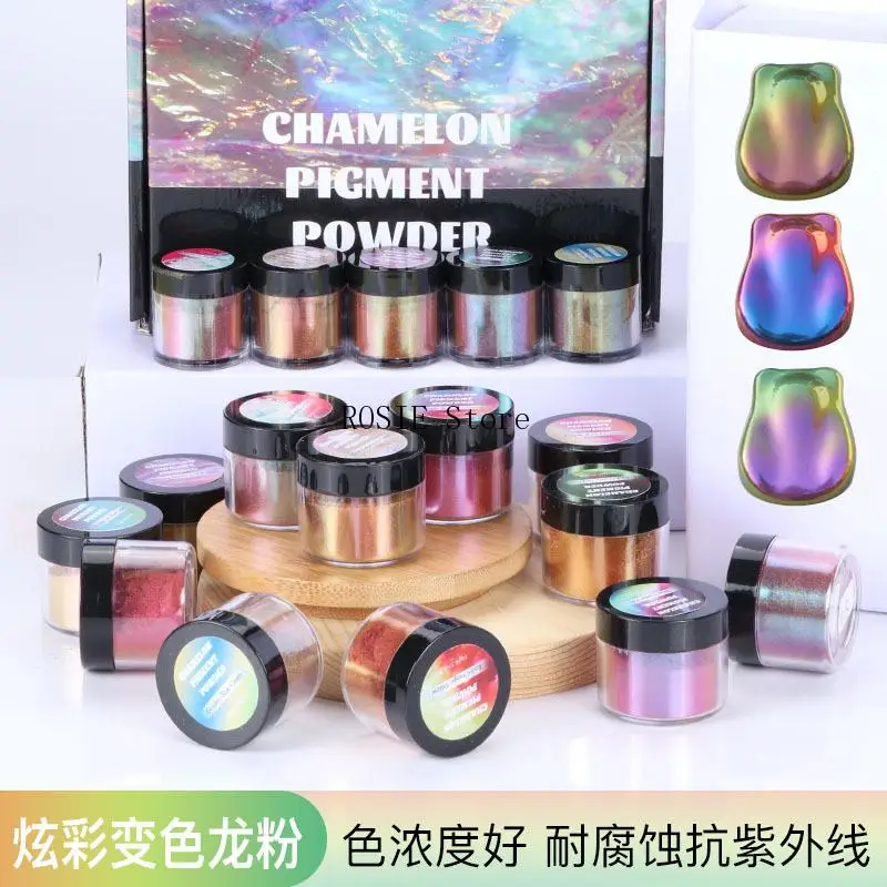 5g Mirror Chameleons Pigment Pearl Gloss Epoxy Resin Glitter Magic Dyed Powder Kit Resin Dye Jewelry Making Tools