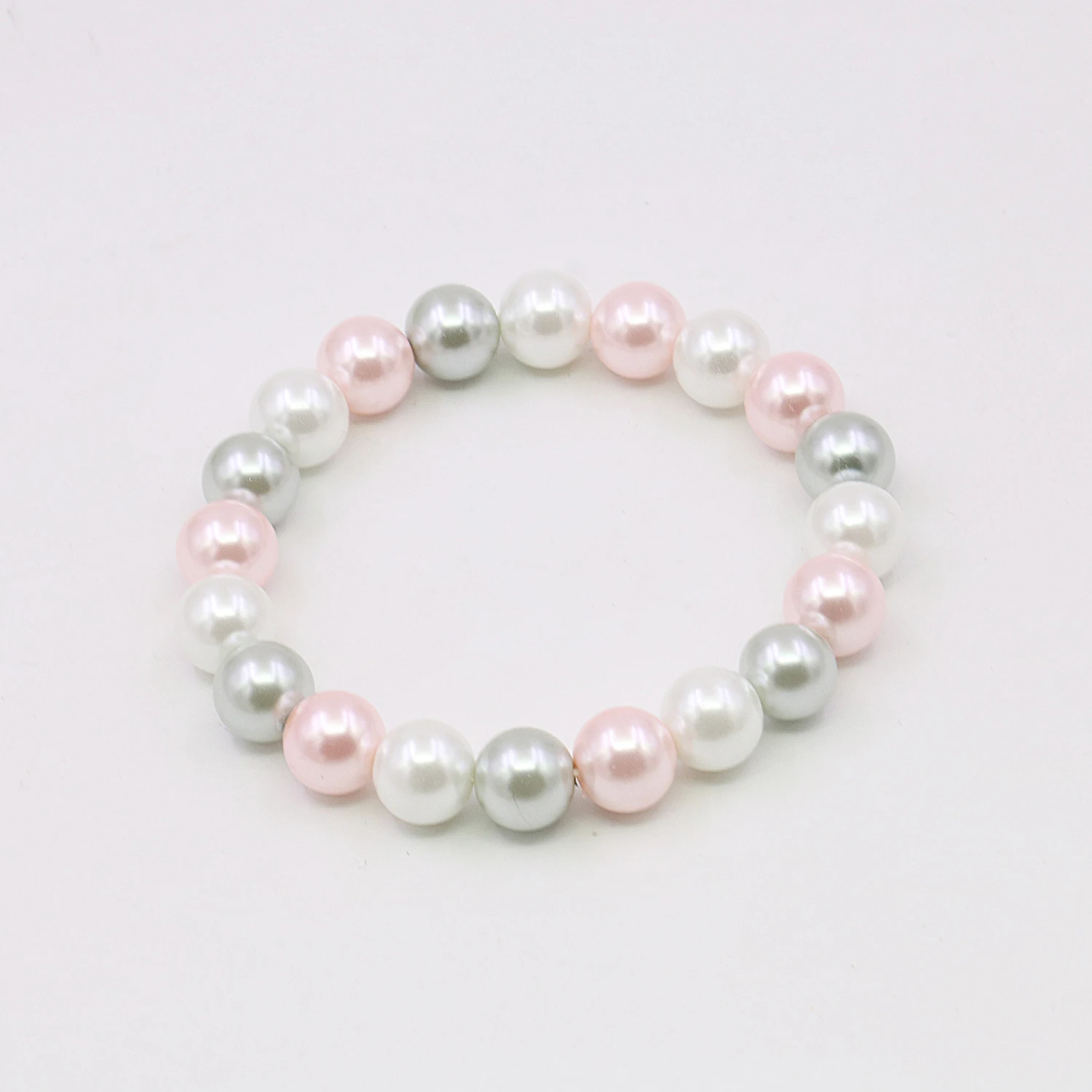 10mm 3rows Round White Pink Gray Shell Pearl Necklace Elastic Bracelet Drop Earrings Sets Women Men Girls Jewelry Making Design