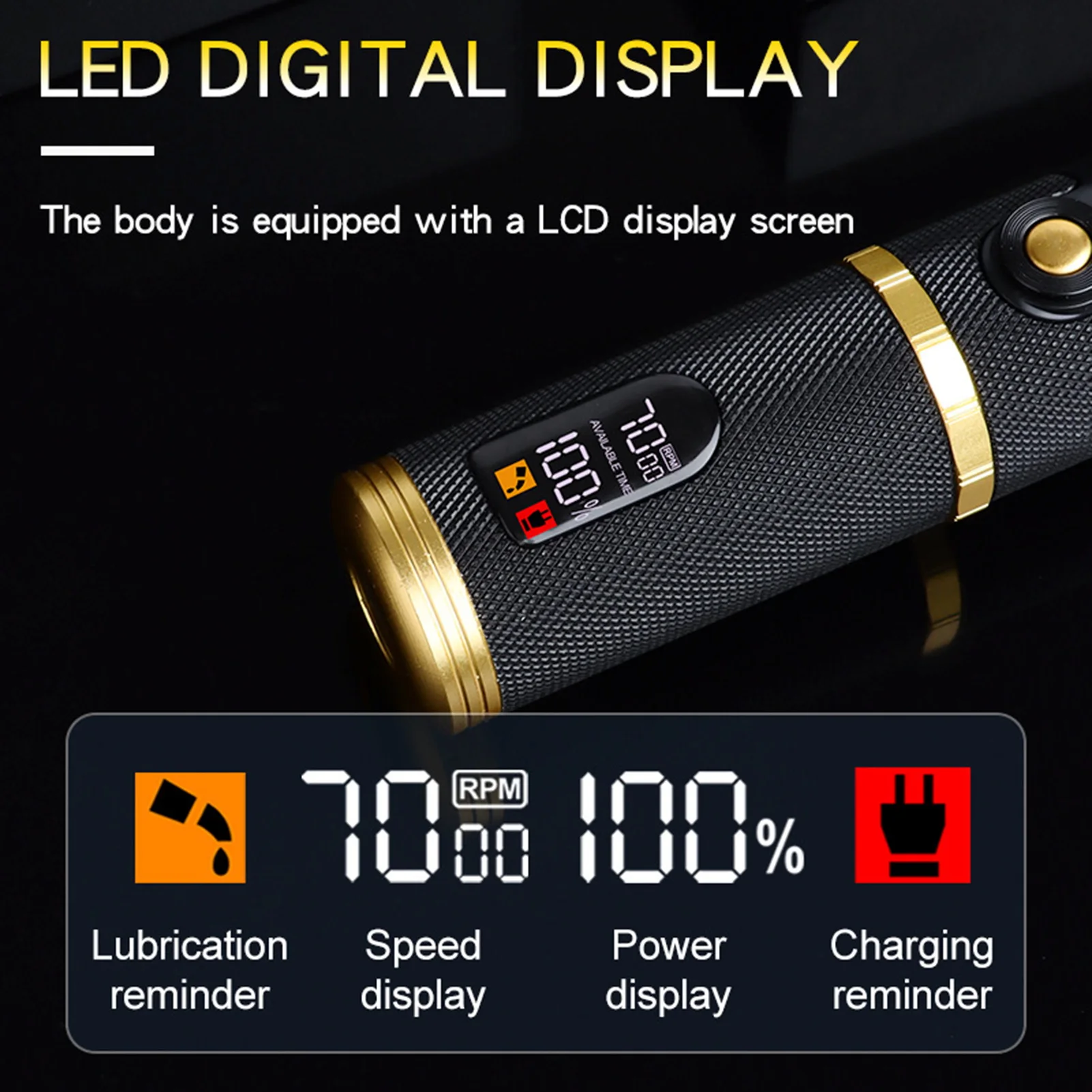 HIENA profesjonalny zestaw maszynek do strzyżenia włosów Retro rzeźbiony wzór elektroniczny trymer do brody i włosów wyświetlacz LED USB ładowanie zestaw do strzyżenia włosów