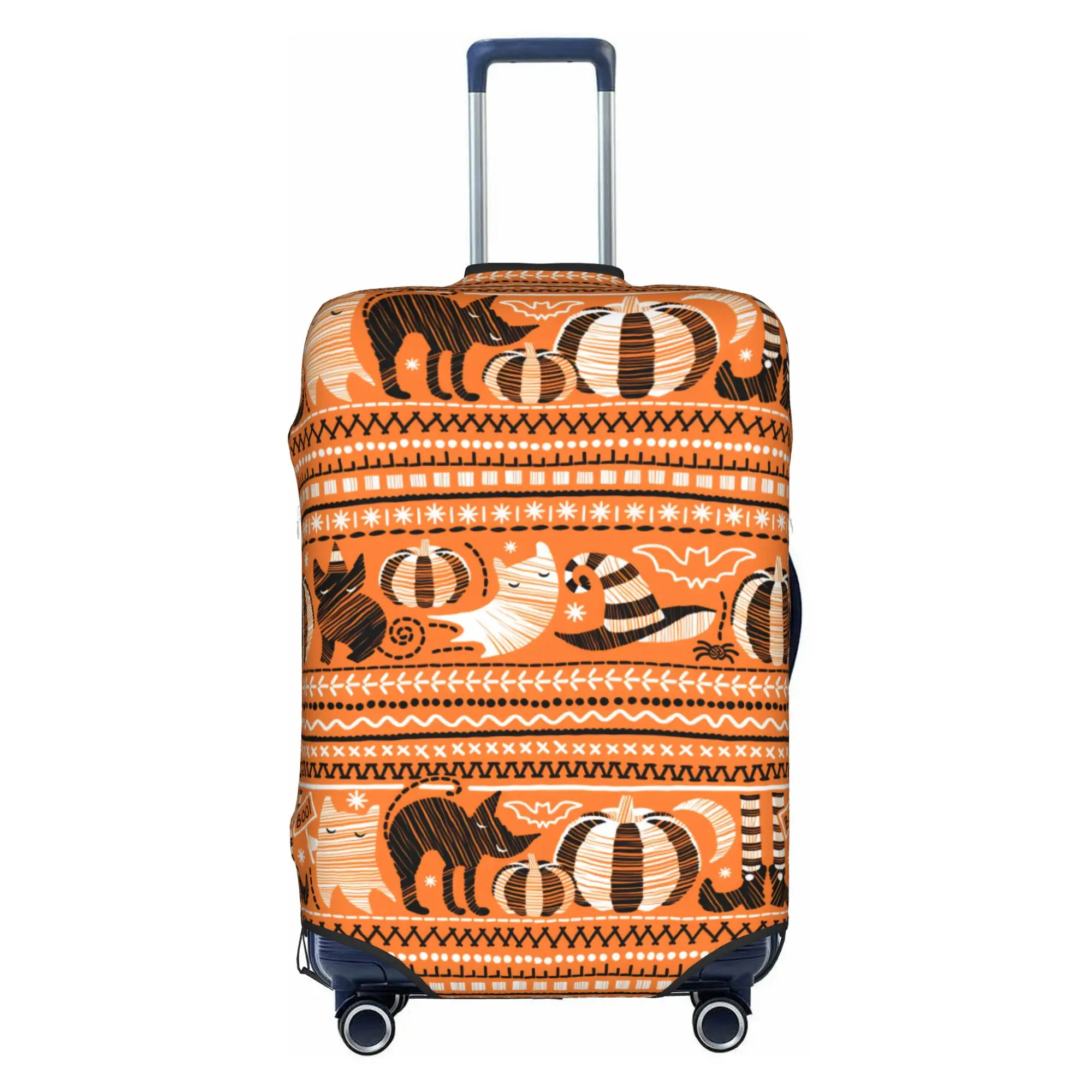Halloween pumpkins Ghosts  Travel Luggage Cover Dust Proof  Suitcase Cover Protector Fit 18-32 Inch