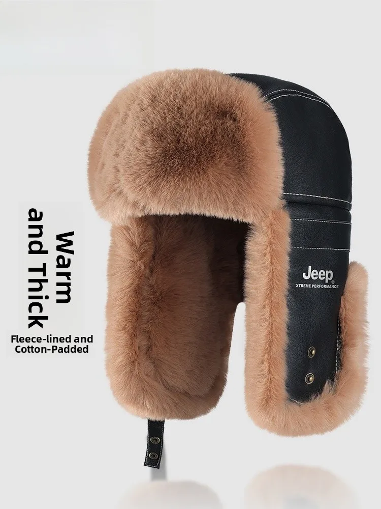  Outdoor Winter Hat Men's Fleece Lined Lei Feng Cap Warmth Retention No Brim Casual Style for Travel And Cold Weather