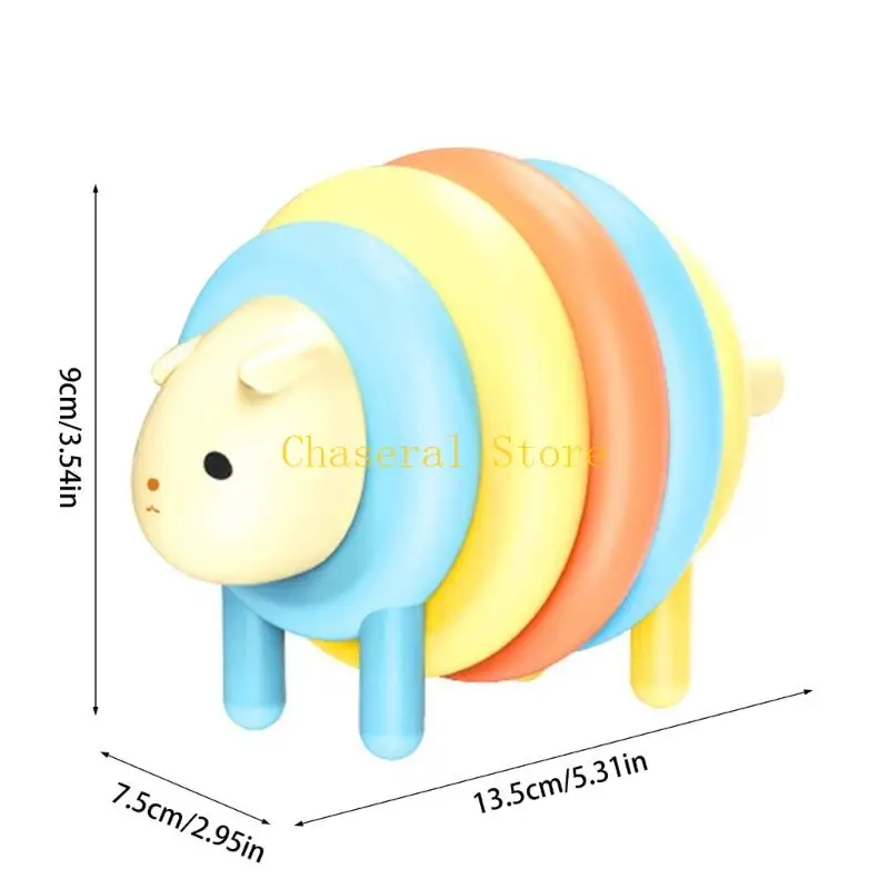 E7ce Sensory Animal Stacker Toy สำหรับเกมการศึกษาการพัฒนาความรู้ความเข้าใจของทารก