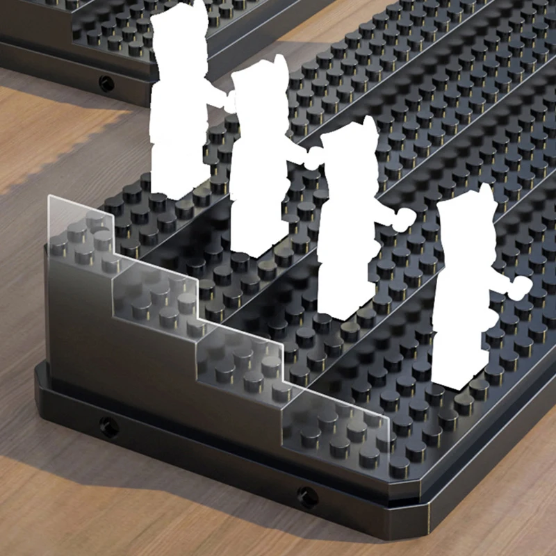 Acrylic Display Case for Figures Dustproof, Minifigure  Lego Action Figures Collection Storage Blocks With Ladder Showcase