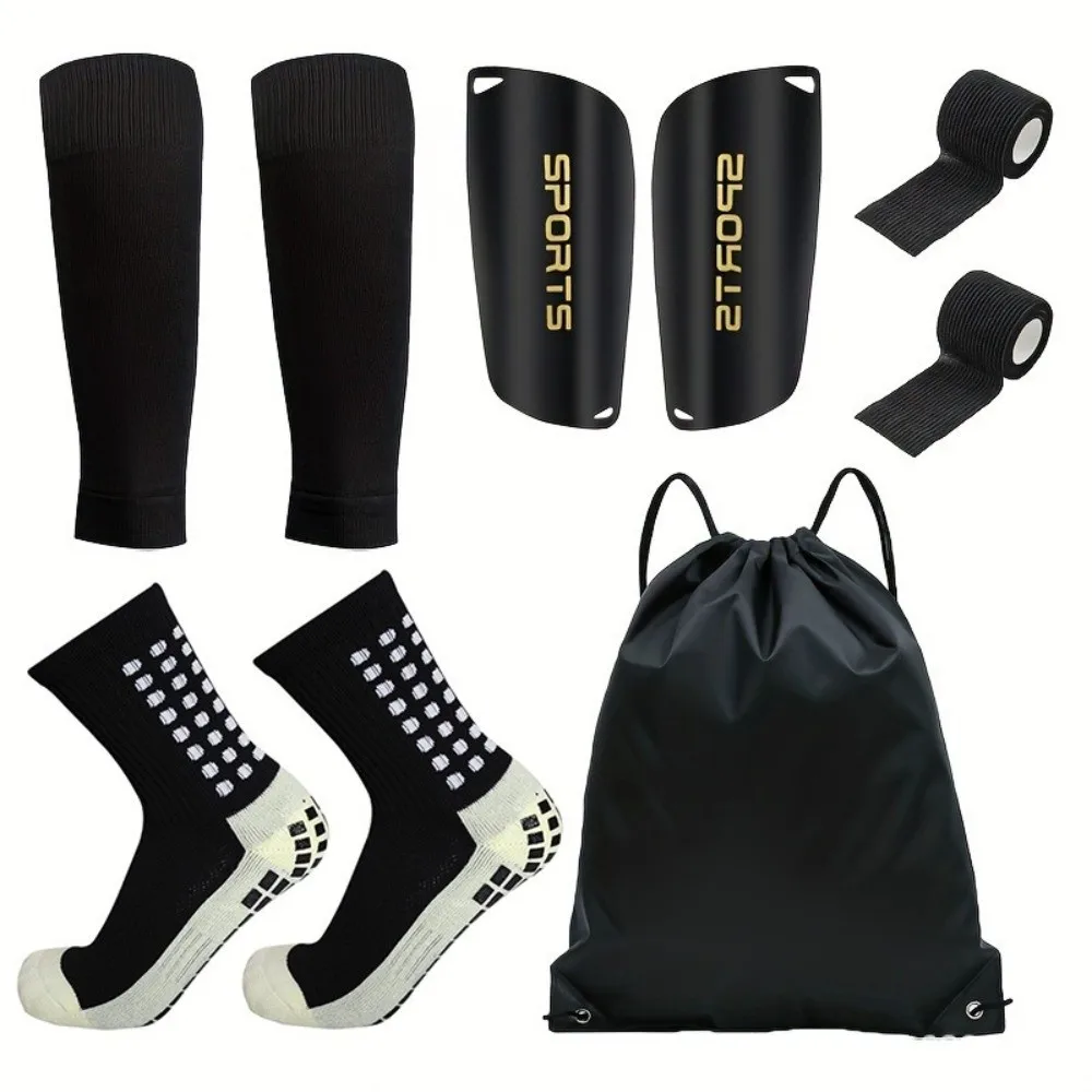 5pcs/set Lightweight Soccer Shin Guards Durable Leg Protective Football Shin Pads Leg Cover Non-slip Ankle Socks Impact Training