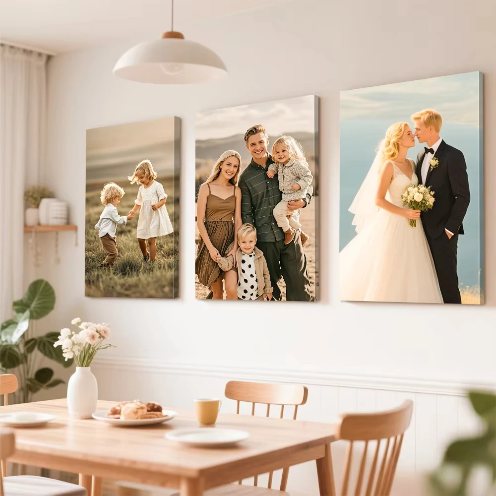 [مخصص] 3 قطعة ملصق قماش صور كهدية شخصية ، 3 قطعة صورة مخصصة شخصية ، ملصق جدار ديكور ، هدية مخصصة