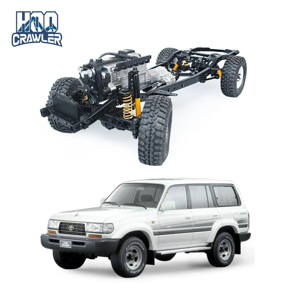 1/10 RC Crawler Chassis RCRUN RUN80 LC80 Metal Chassis Kit Adjustable Wheelbase Realism Scale Off-Road Truck Model