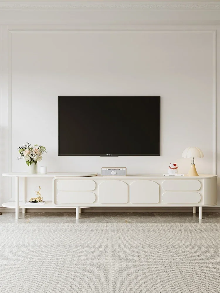 

Шкаф для телевизора, телескопический журнальный столик, комбинация для небольшой квартиры, шкаф для хранения кремовой ветровой краски