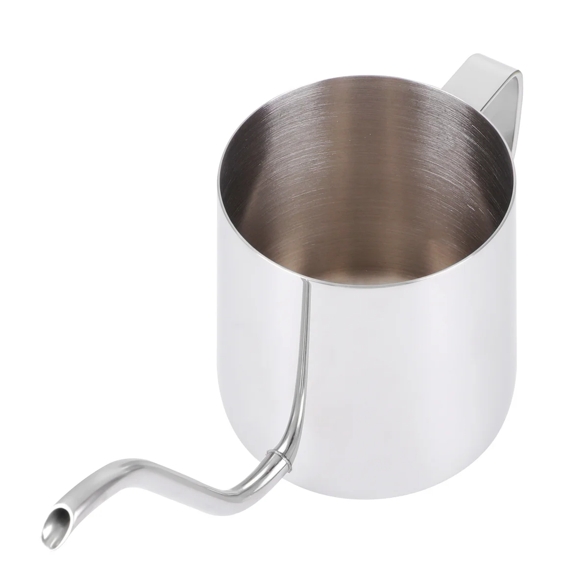 1 قطعة إبريق قهوة من الفولاذ المقاوم للصدأ 250 مللي غلاية يدوية للاستخدام المنزلي الفضة غير قابل للصدأ صنبور طويل القهوة شاكر