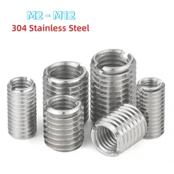 304 Stainless Steel Sotted Inside Outside Self Tapping Thread Insert Adapter Screw Nuts Sleeve Converter Nut M2 M2.5 M3 M4-M12