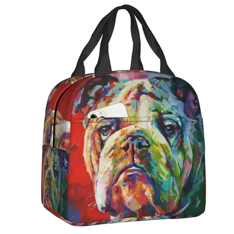 Custom English Bulldog Lunch Bag Men Women Thermal Cooler Insulated Lunch Box for Adult Office
