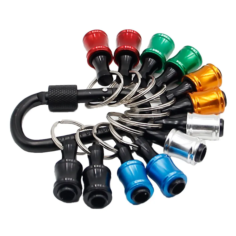 12Pcs Multi Color Quick Release Connecting Rod Keychain Set with 1/4 Hex Screwdriver Head & Conversion Sleeve Fast Tool Changes
