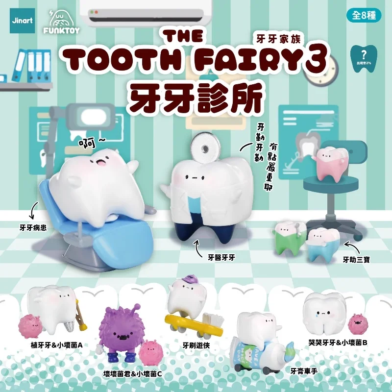 Genuine Jinart Tooth Family 3rd Generation Tooth Clinic Blind Box Cute Cartoon Teeth Mini Figurine, Dental Hospital Theme Deskto view 4