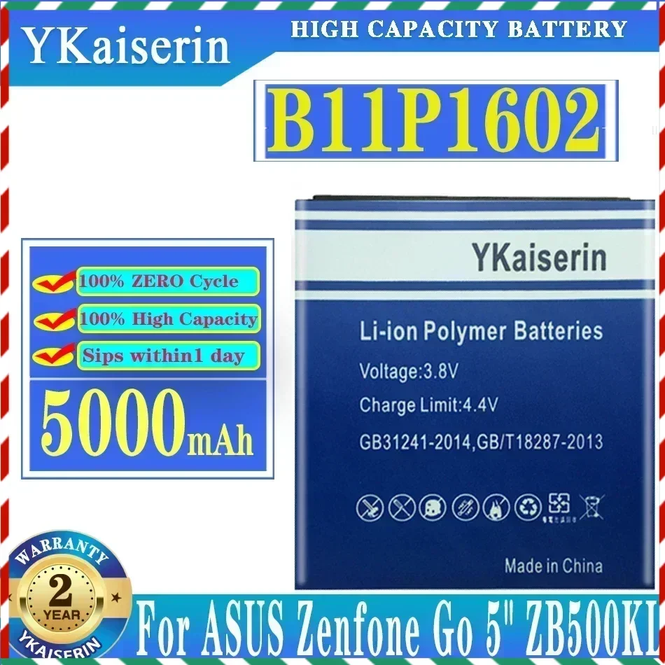 YKaiserin 5000mAh B11P1602 Phone Replacement Li-ion Battery For Asus Zenfone Go 5