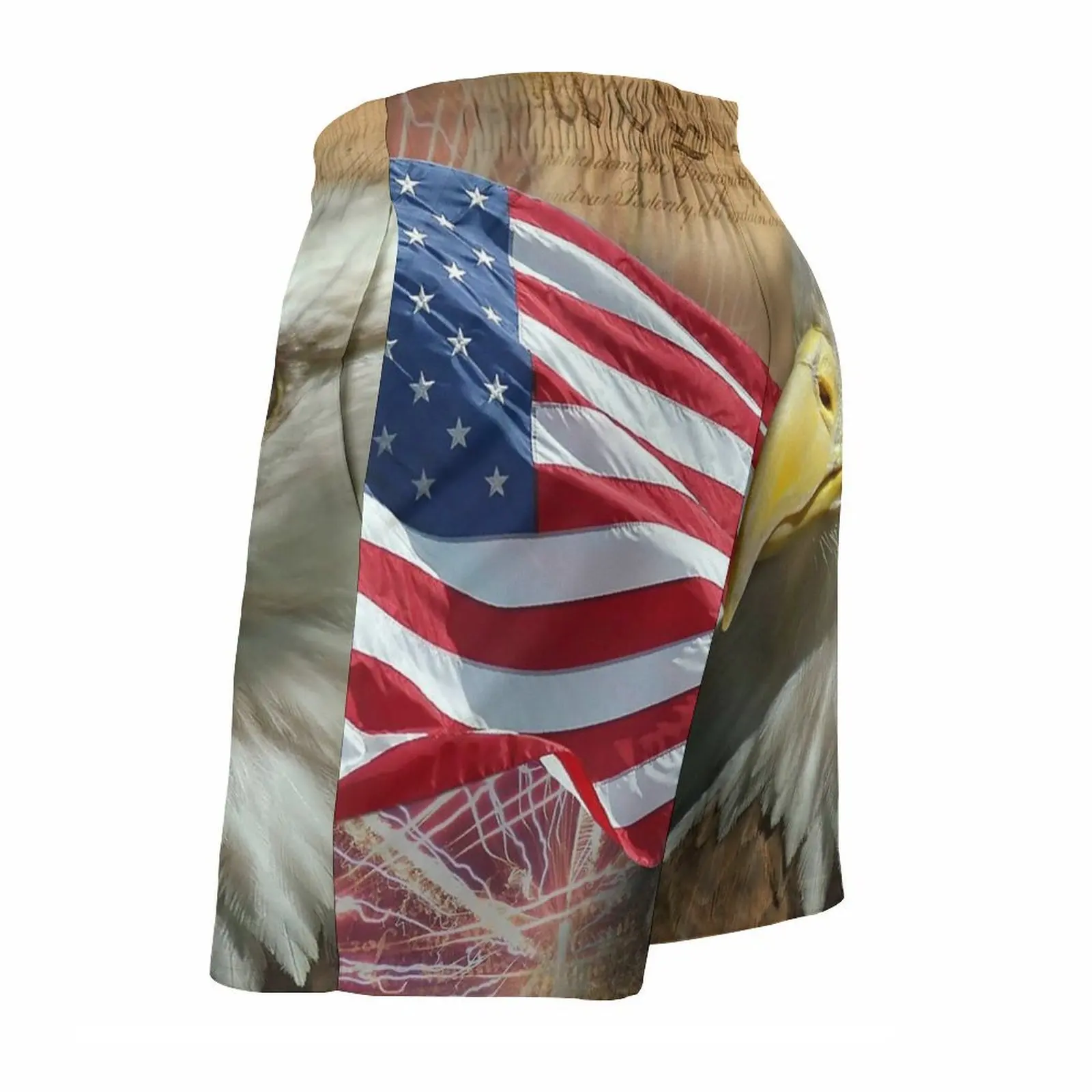 Shorts de plage College en 3D pour hommes, Shorts de plage confortables, Bannière Hawk, Style de rue, Mode, Vacances, Été, Nouveau