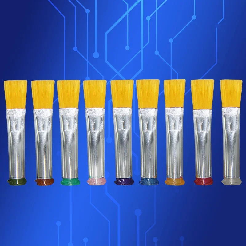 ‌14G-27G 8mm Flat Dispensing Brush x10 | 304SS Needle Tips for Nails/Model/Electronics | Anti-Drip Hard Brush Free Shipping‌