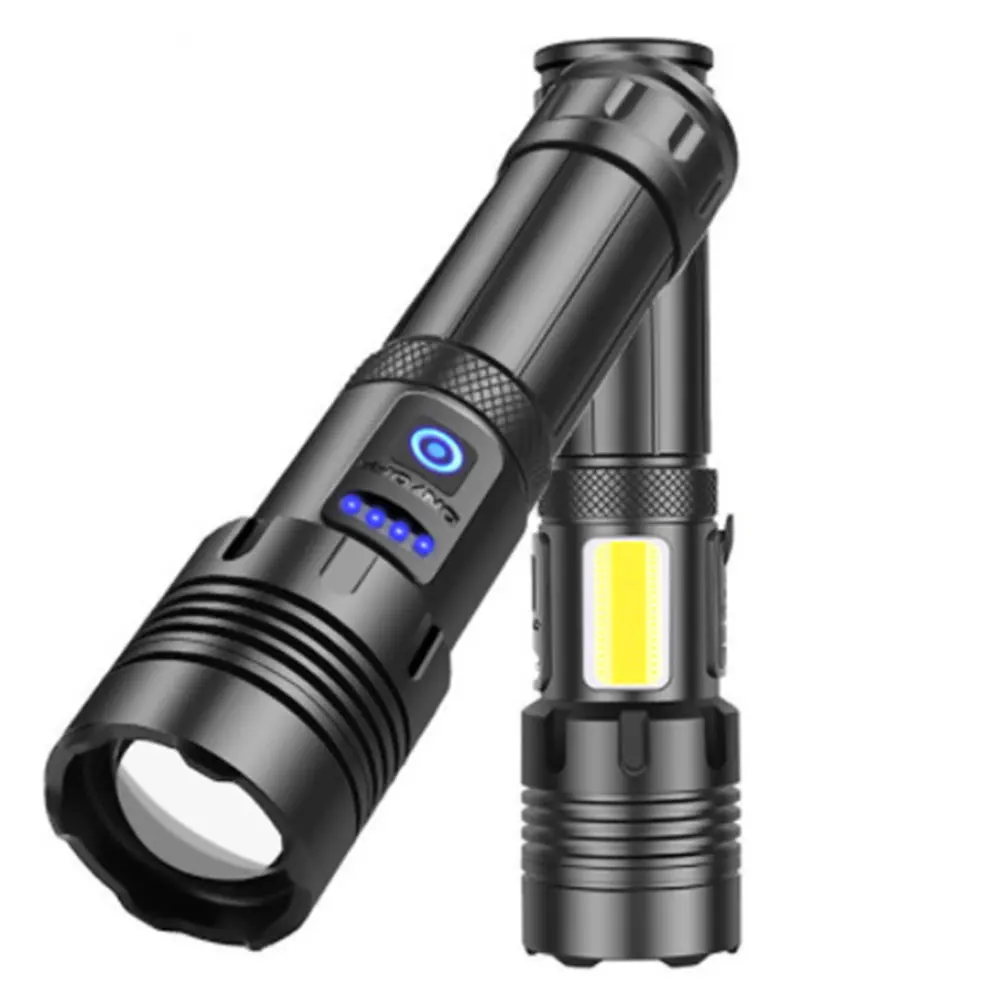 High Power XHP160/360 +COB Side Light Super Bright Flashlight 7 Modes IPX67 Waterproof Powerful USB Rechargeable Torch