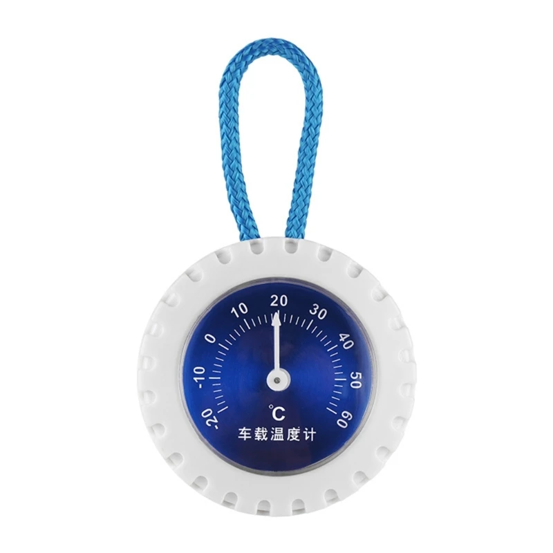 Car Temperature Gauge with Blue Dial Stylish & Functional Dashboard Thermometer Multifunctional Temperature Meter G6KA