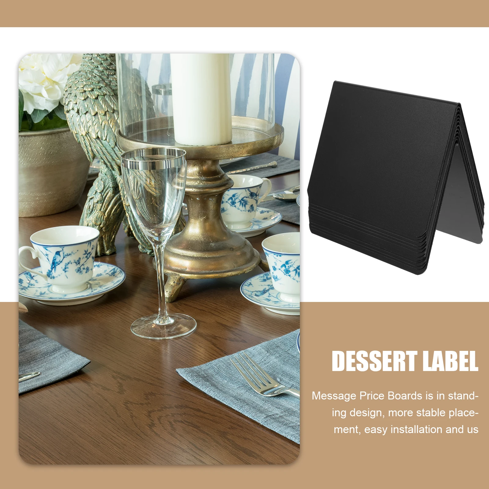 1Set Mini Blackboard Sign Simple Design Lightweight Portable Standing Message Price Board for Food Table Party Wedding Display