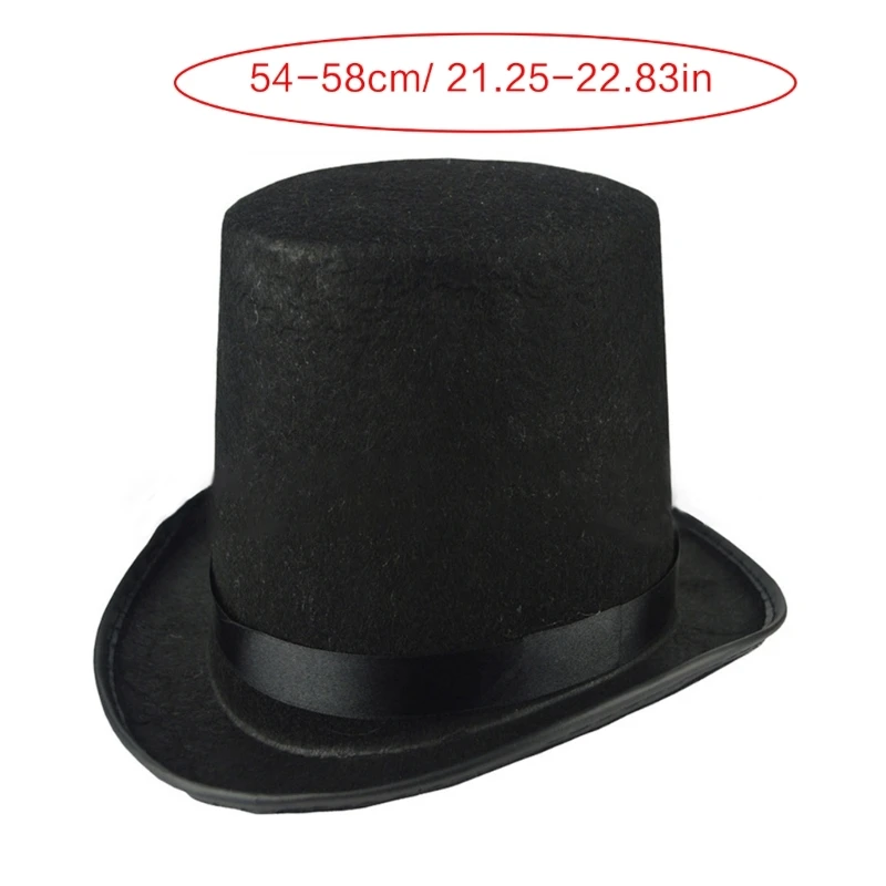 British Hat for Gentlemen Magician Carnivals Hat Winter Autumn Hat with Flower for Casual Gathering