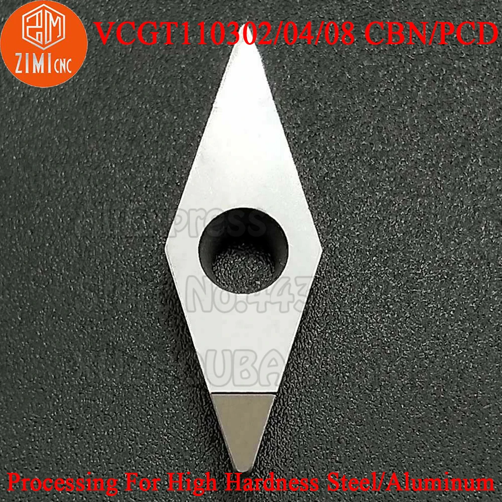 2pcs VCGT110302 PCD VCGT110304 PCD VCGT110308 PCD VCGT110302 CBN VCGT110304 CBN VCGT110308 CBN Diamond Inserts Turning Tools