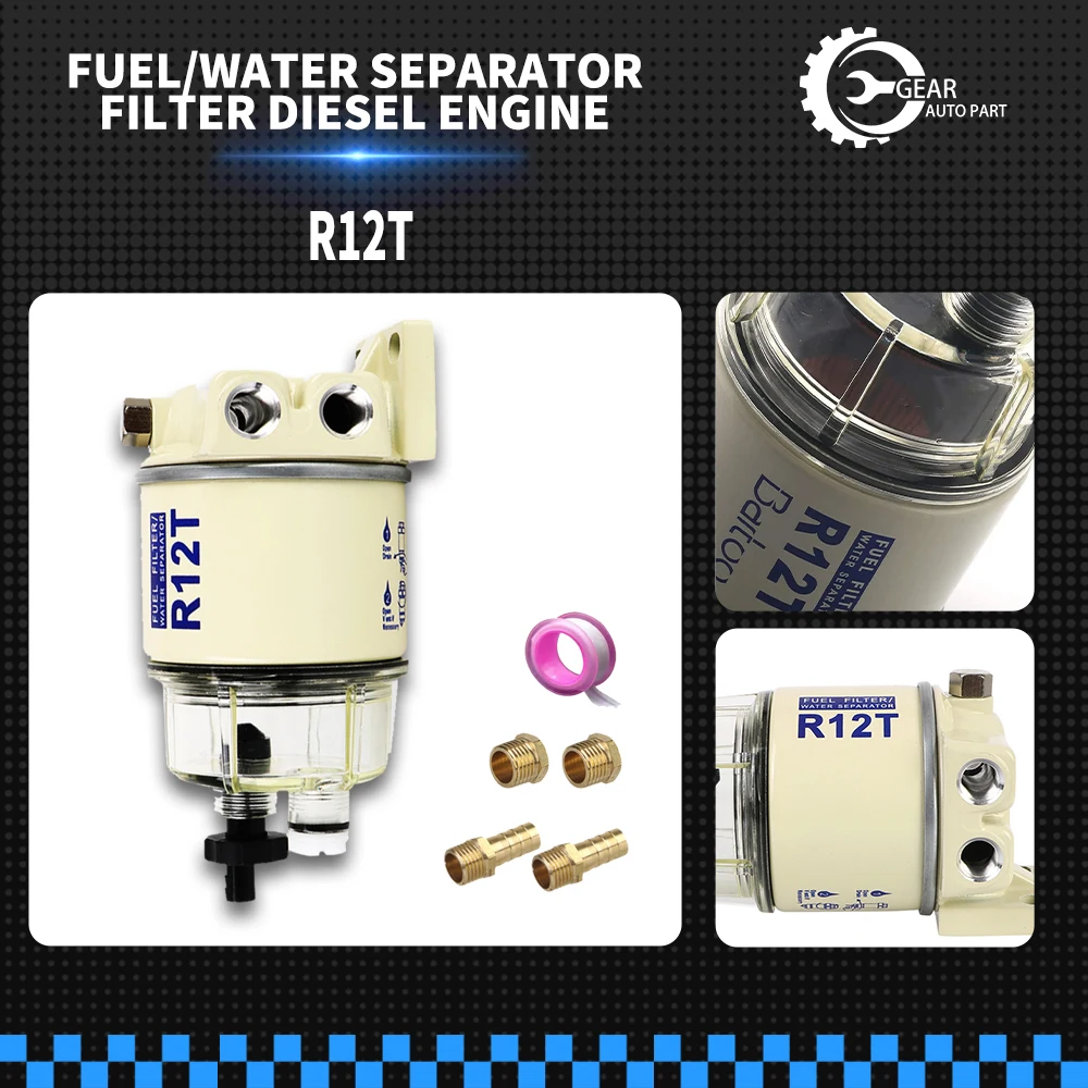 R12T Fuel/ Water Separator Filter diesel engine for Racor 140R 120AT S3240 NPT ZG1/4-19 Automotive Parts Complete Combo