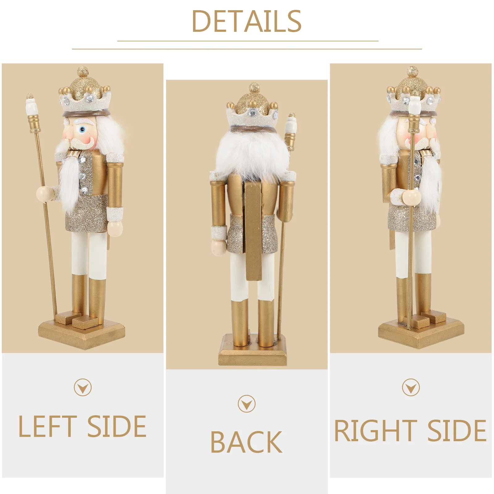 

1pc Wooden Nutcracker Soldier Decor For Home Office Desktop Holiday Xmas Ornament Wedding Gift Table Decoration
