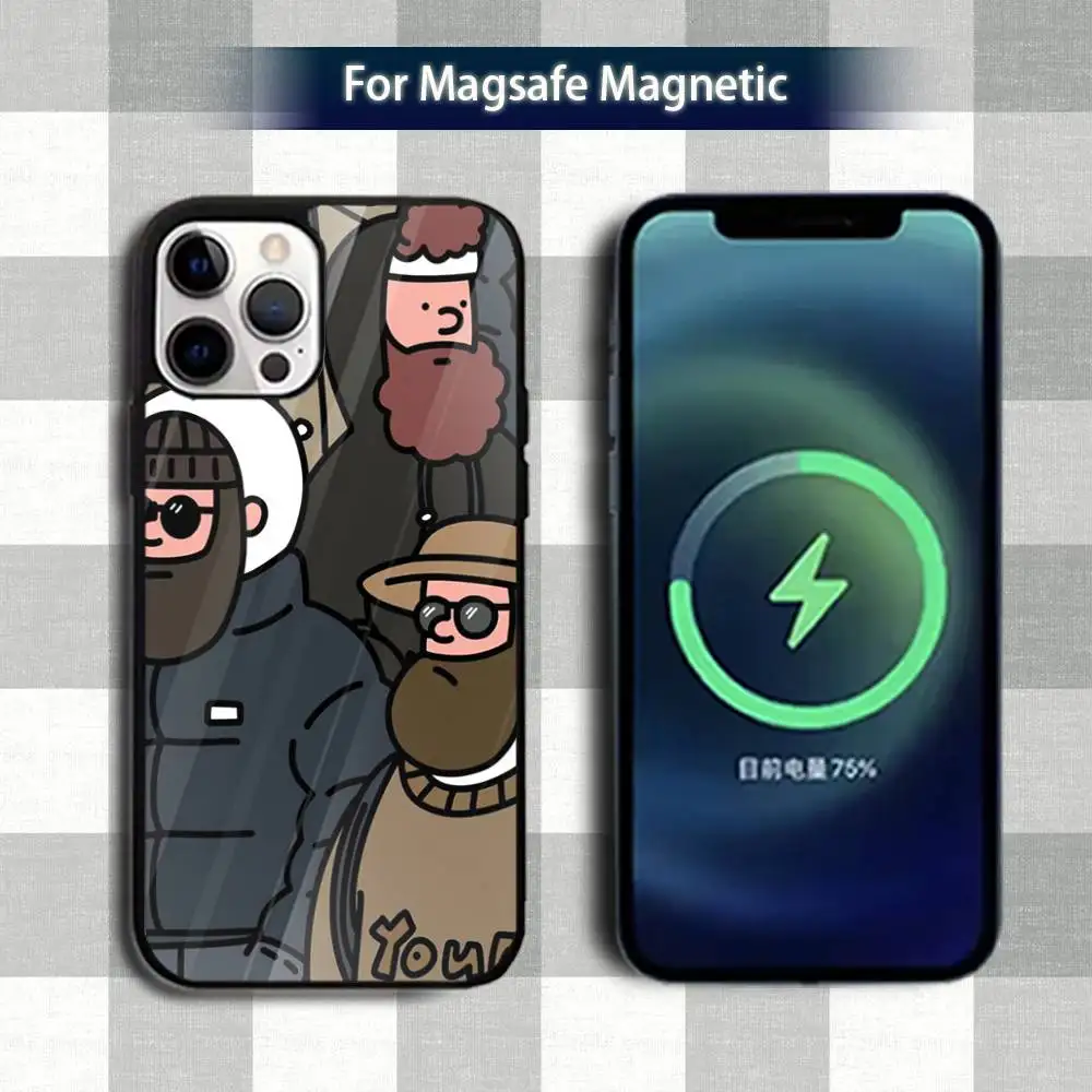 面白い漫画 U-Uncle スマホケース iPhone 13、12、15、17、11、16、14、Pro、Max、Plus、Mini、Magsafe、マグネット式ワイヤレス充電対応