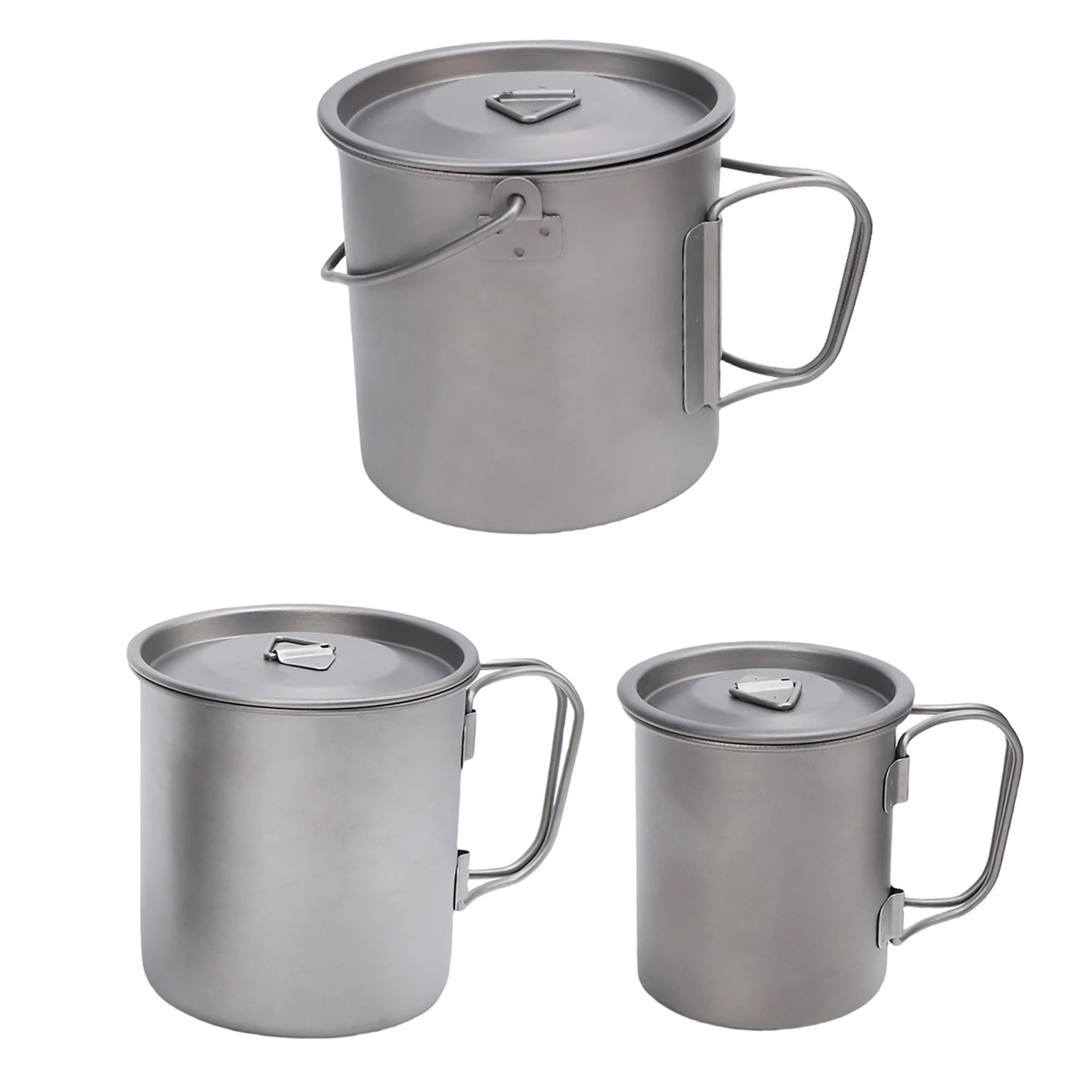 

3 шт. чашка для кемпинга Ti, кофейная кружка со складной ручкой и сетчатой сумкой для кемпинга, пешего туризма, путешествий