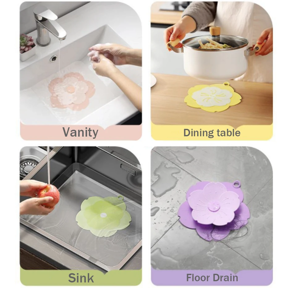 Bathroom Hair Filter Sink Anti-blocking Multifunctional Silicone Floor Drain Deodorant Pad Anti Odor Sewer Deodorant Cover