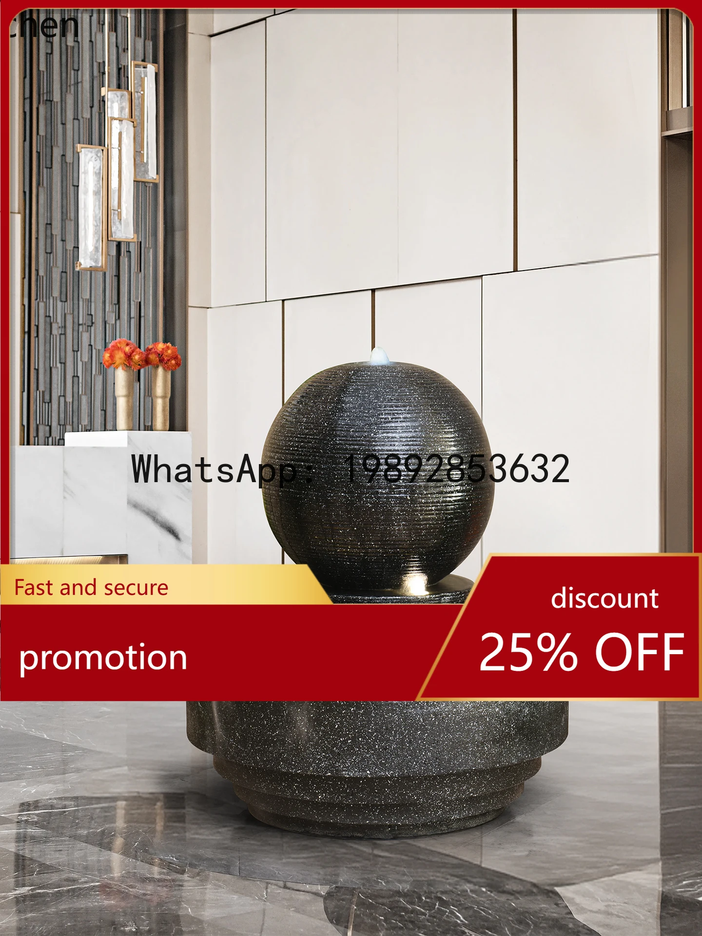 YFY  Round Ball  Ornament Creative Fortune Ball Living Room Wealth-Attracting Floor Courtyard Fish Pond Water Feature Craft