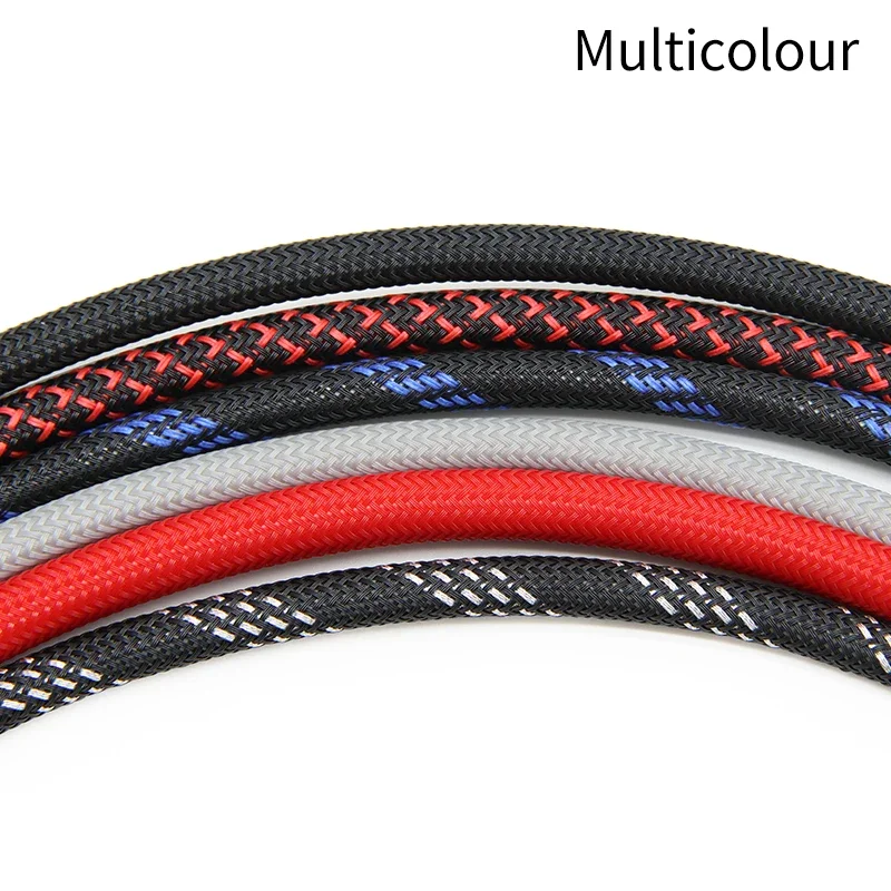 5/10/20/50/100M  PET Expandable Cable Sleeve 2mm Tight Braided High Density Hardness Insulated Line Protection Wire Wrap Sheath