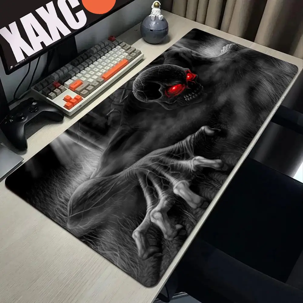 Dark Horror Skull Mousepad Large Gaming Mouse Pad LockEdge Thickened Computer Keyboard Table HYBXAXC Desk Mat