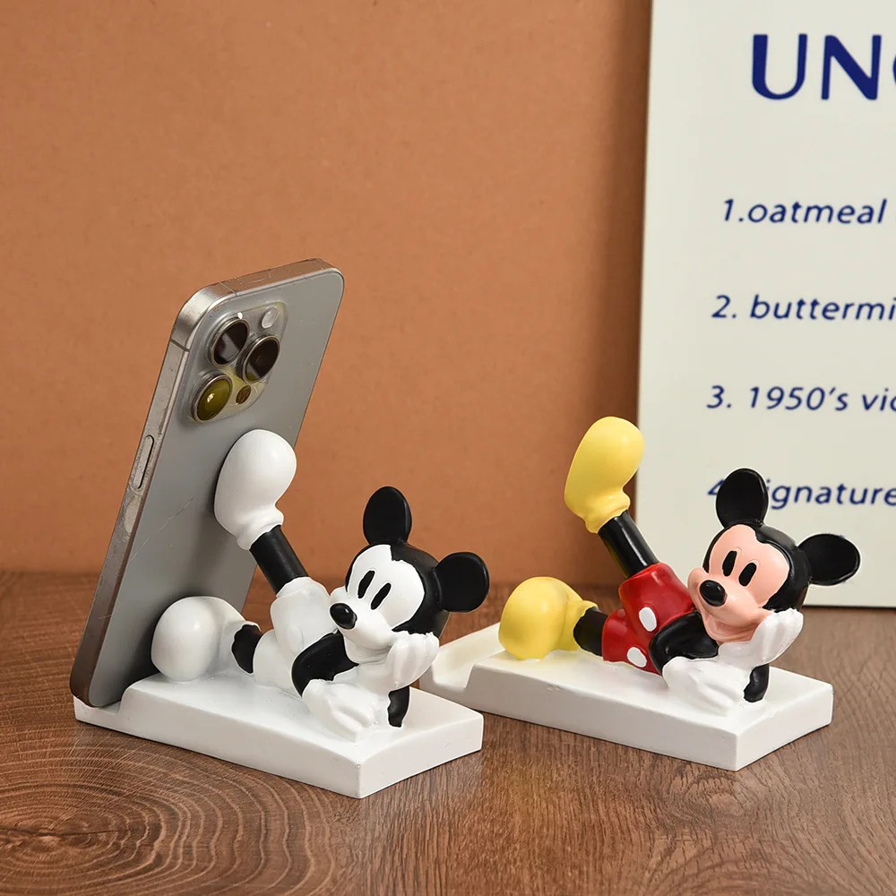 

Miniso Disney Cartoon Mickey Three-dimensional Desktop Ornaments Cell Phone Holder Room Office Creative Decorations Girl Gift