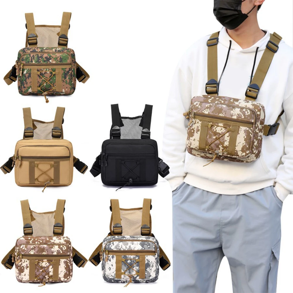 

Outdoor Sports Chest Bag Large Capacity Multifunctional Vest Chest Bag Oxford Cloth Shoulder Bag Travel Commute Sports Backpack