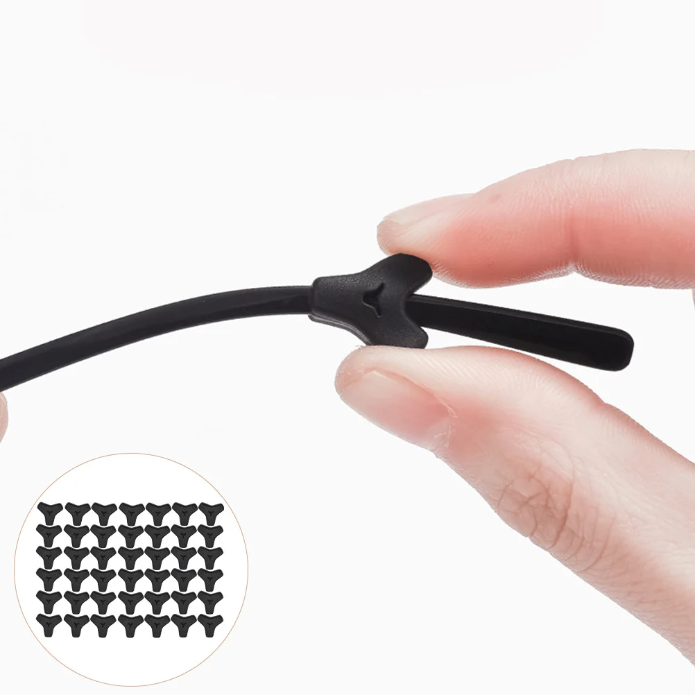 

20 Pairs Black Anti Silicone Glasses Retainer Ear Hooks for Sunglasses Eyewear Stable Non skid Lightweight Comfortable