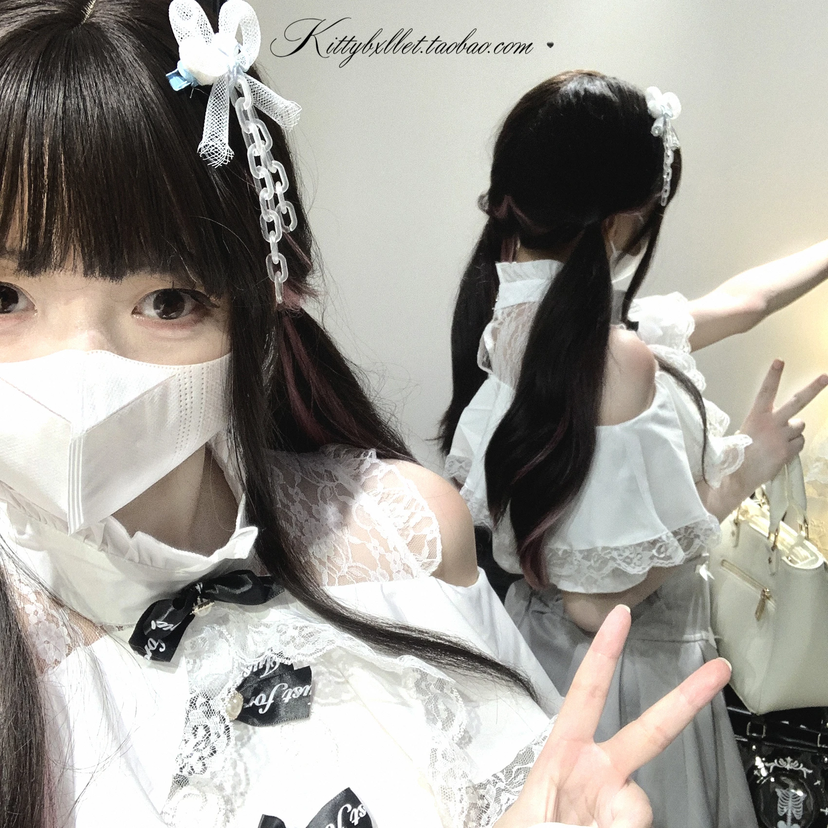Japanese Mine Style Mass-produced Lace Off-shoulder Short-sleeved Blouse Bow Single-breasted Sweet Cute Lolita Shirts Tops Women