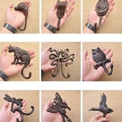 American Style Rural Cast Iron Hooks Bar Gardens Personalized Animals Octopus Cats and Dogs Wall Decorations