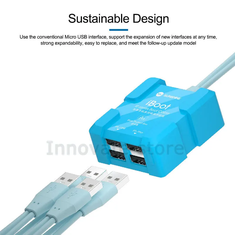 SUNSHINE IBoot A IP Power Cable for IPhone 6G-15 Pro Max Battery Boot Function Intelligent Anti-burn USB Power-on Testing Line