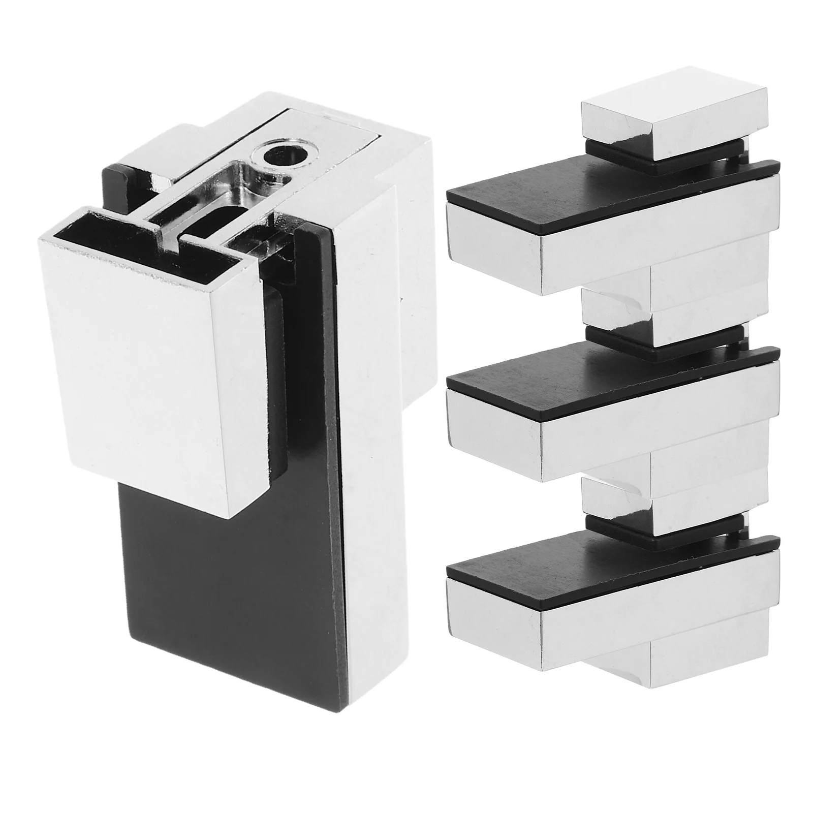 

4Pcs Glass Brackets Sturdy Shower Glass Fixing Clips Kitchen Shelf Clamp Heavy Duty Metal Support Holder Indoor Panel Mount