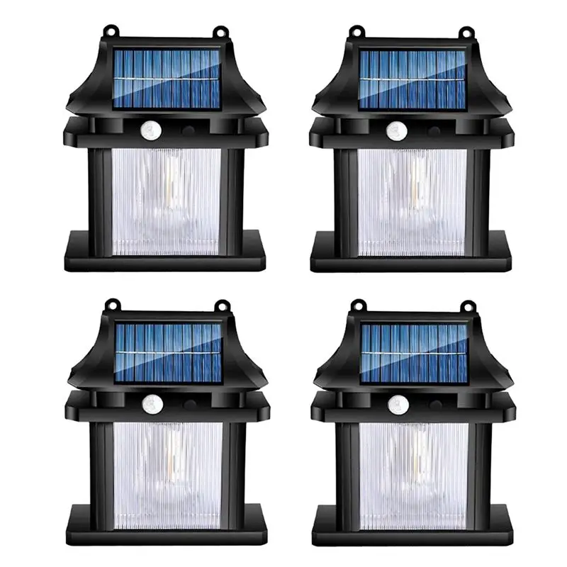 

HLZS-4PCS Солнечные светильники для улицы, светодиодные садовые фонари на солнечных батареях, яркие водонепроницаемые уличные солнечные светильники для двора