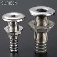Corrosion Resistance Boat Outlet Drain Joint Marine 316 Stainless Steel Barbed Boat Thru Hull Fitting for 1/2\