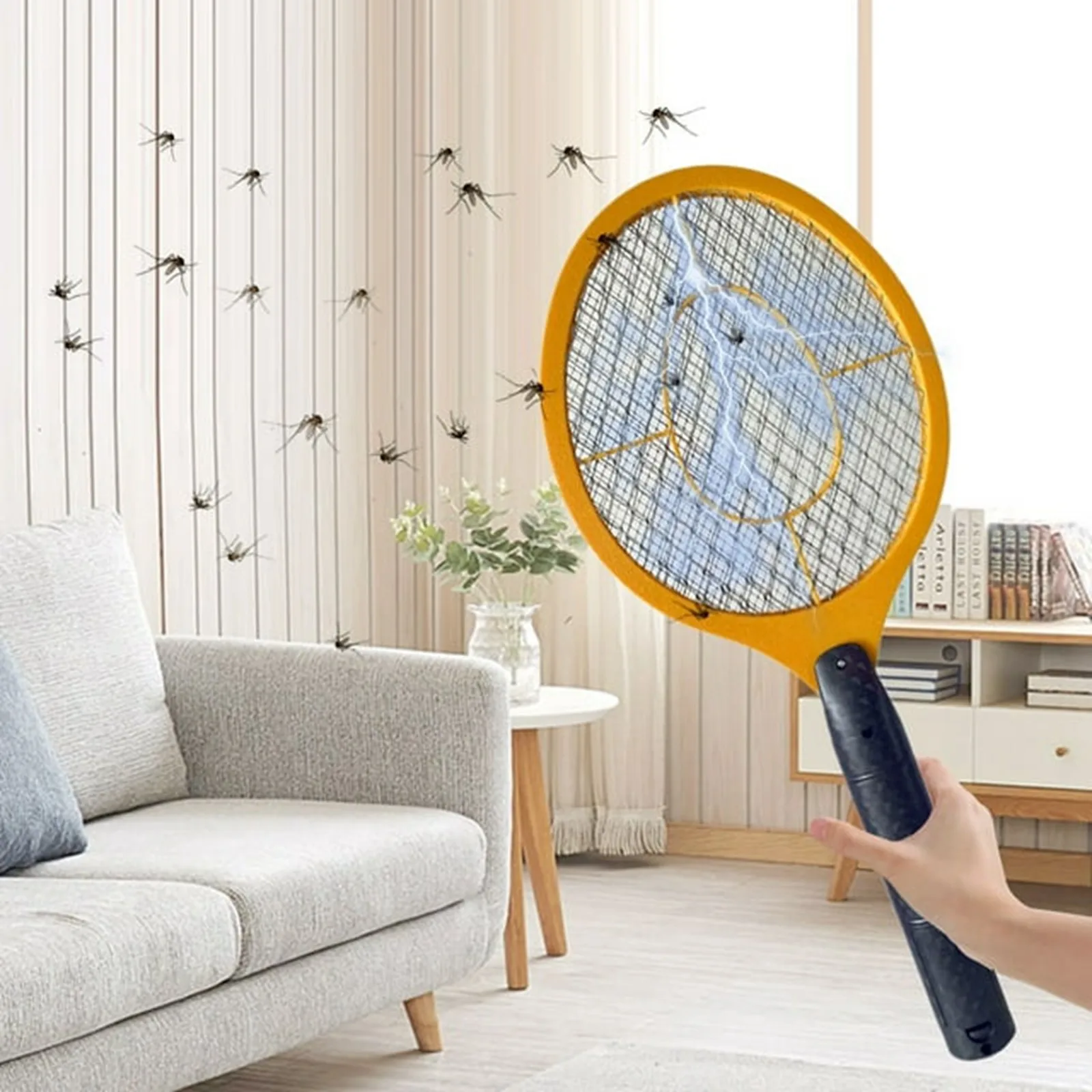 

Electric Fly Swatter Outdoor/Indoor For Battery Operated Tennis 2 AA Batteries Not Included Green Mosquitos Killer Pest Control