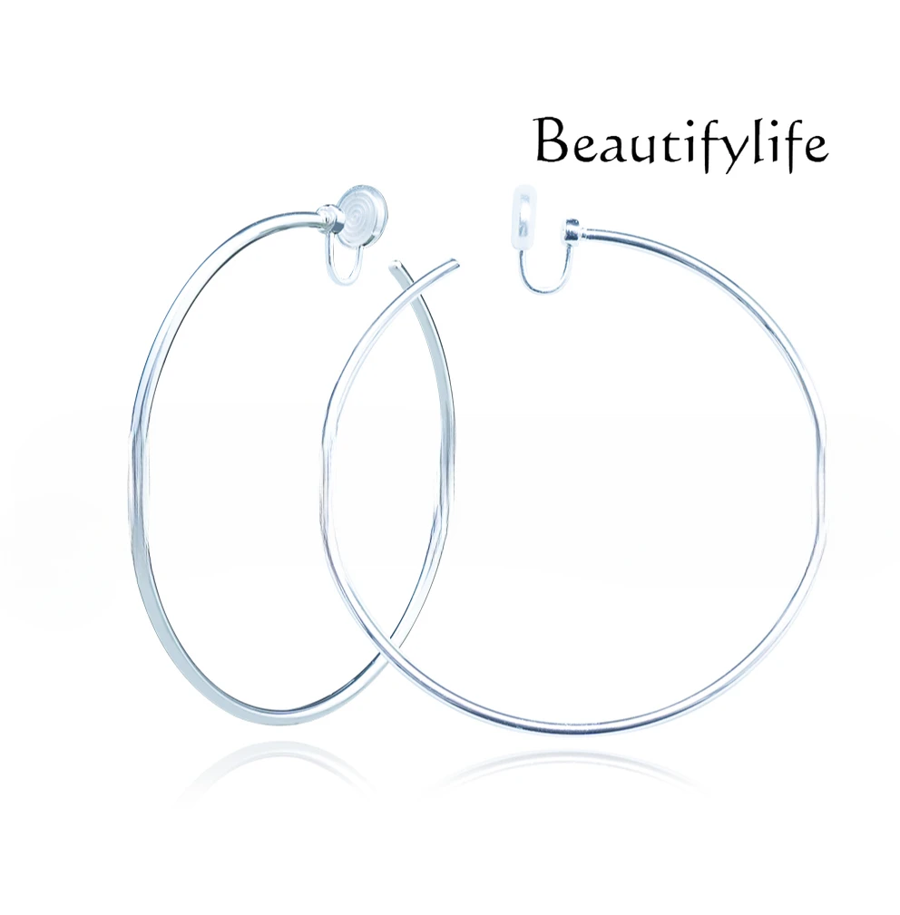 Not picky face type European and American style ring ear clips female exaggerated large circle earrings  temperament earrings