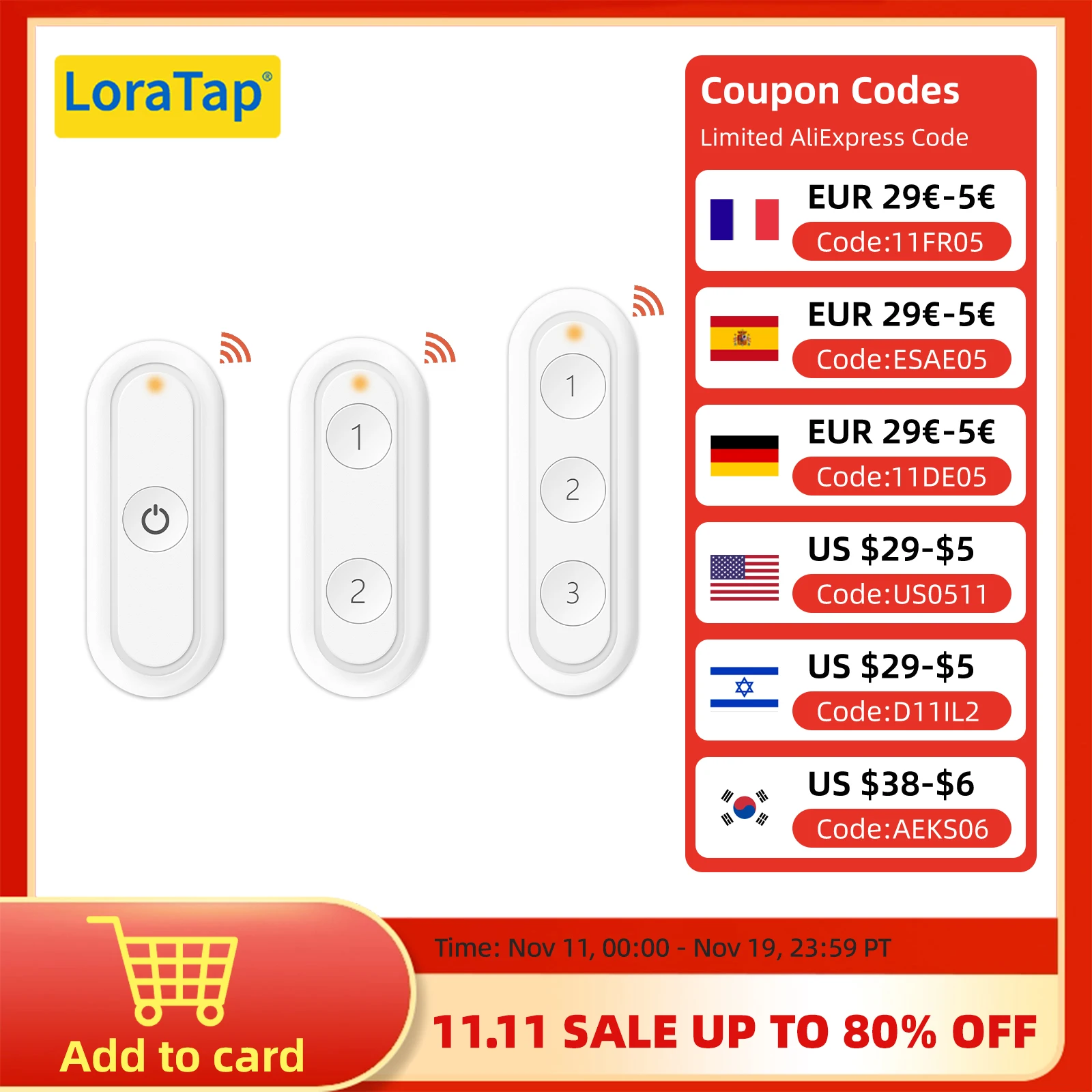 

LoraTap ZigBee 3.0 Wireless 14 EU US Push Button Remote Tuya Scene Automation Control Switch Smart Life App Hub Need