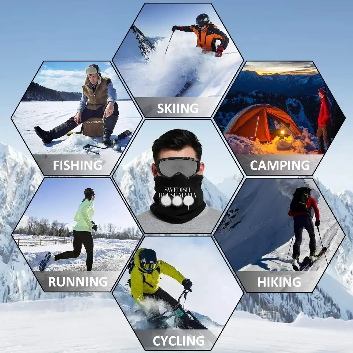 บ้านสวีเดนมาเฟียไมโครไฟเบอร์คอ Gaiter ผ้าพันคอผ้าพันคอนุ่ม Headwear Gaiter Tube