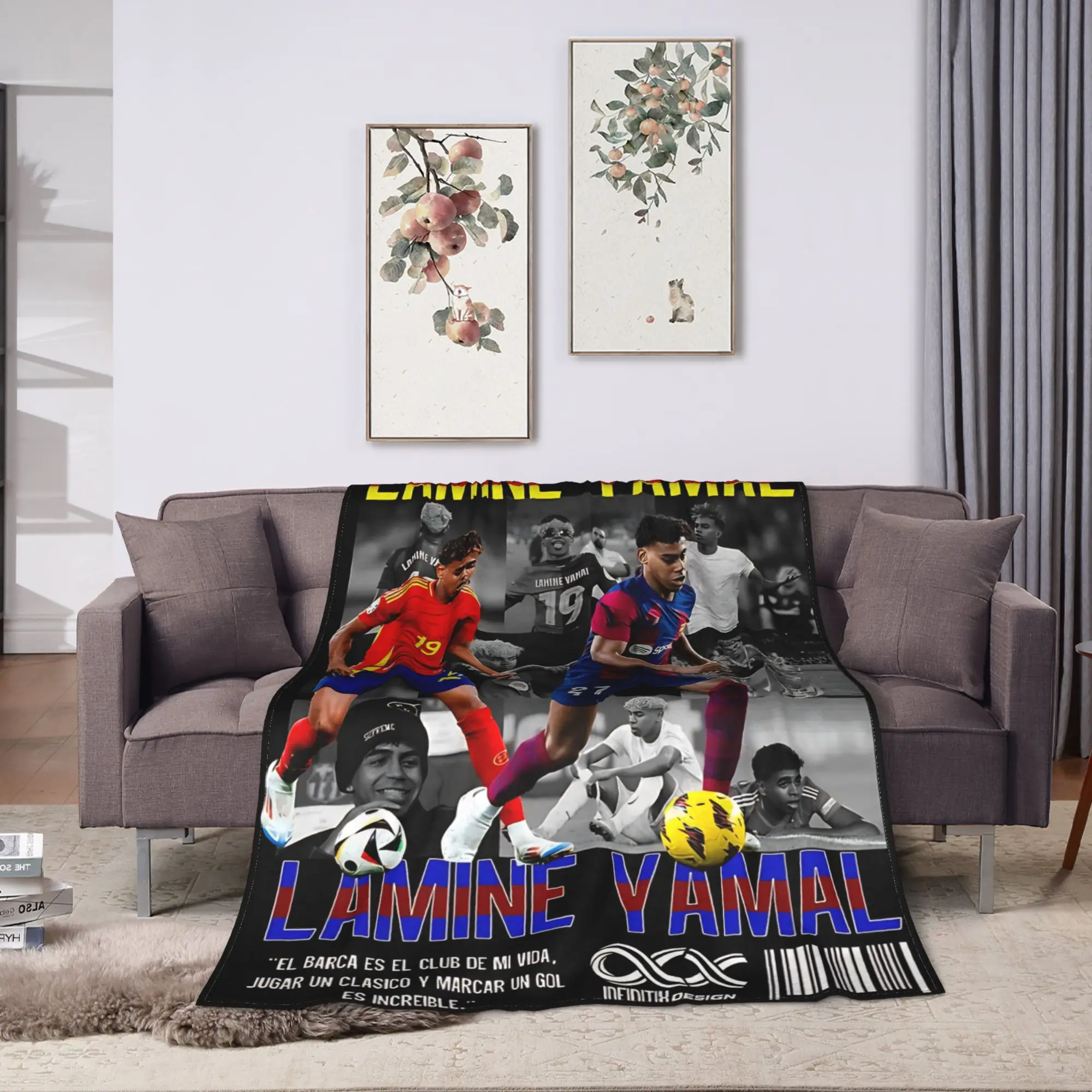 Lamine Y-Yamal  Blanket Quality Warm Soft  Bedding Throws Winter Decorative Living Room Funny Bedspread