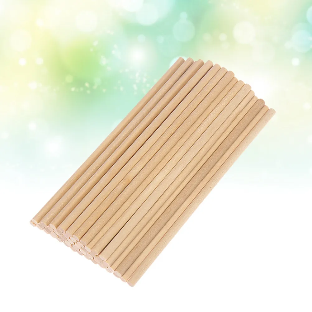 200Pcs Wooden Round Dowel Rods Craft Sticks 15x0.5cm Reusable Wood Craft Accessories DIY Supplies Wooden Sticks