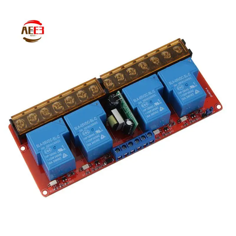 AEE3-1 Pcs 30A 4 Channel Relay Module High Low Level Trigger Module Solid State Relay Module Trigger Relay