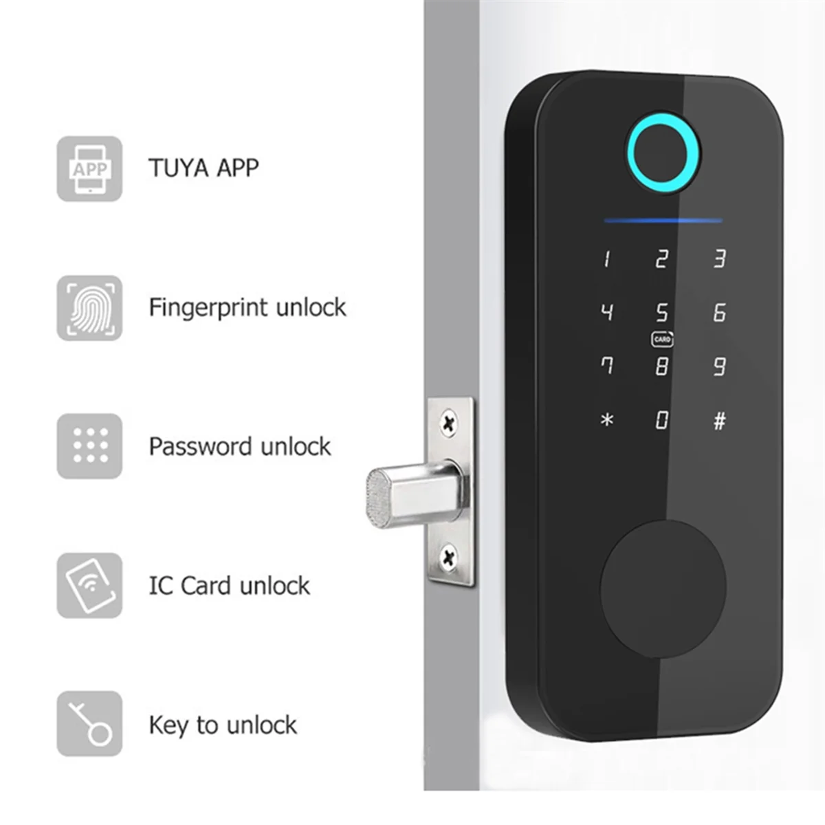 

ABFA Tuya App Remote Control Smart Door Lock Deadbolt with Keys Fingerprint Lock Electronics Digital House Electronic Lock